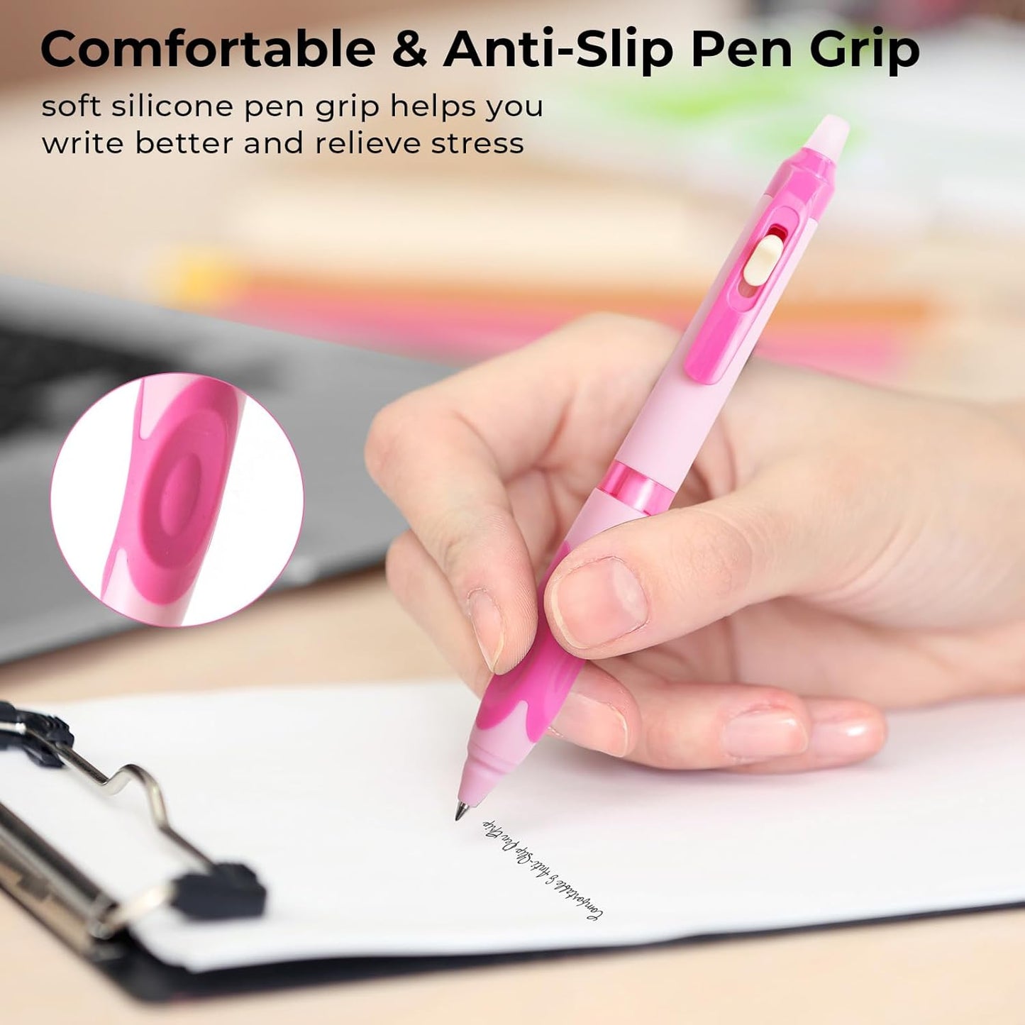 M&G 6 PCS Retractable Erasable Gel Pens, 0.5mm Black Ink Gel Pen, Fine Point Erasable Pen Make Mistakes Disappear, Premium Comfort Grip Note Taking and Crossword Puzzles