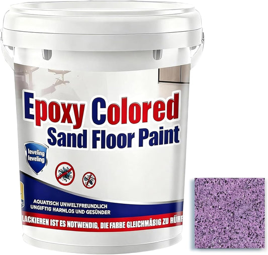 Epoxy Colored Sand Floor Paint, Epoxy Floor Paint for Concrete, High Gloss Marble Effect Coating, Waterproof Non-Slip Concrete Paints, Suitable for Indoor/Outdoor Use (Purple,640 oz/20 kg)