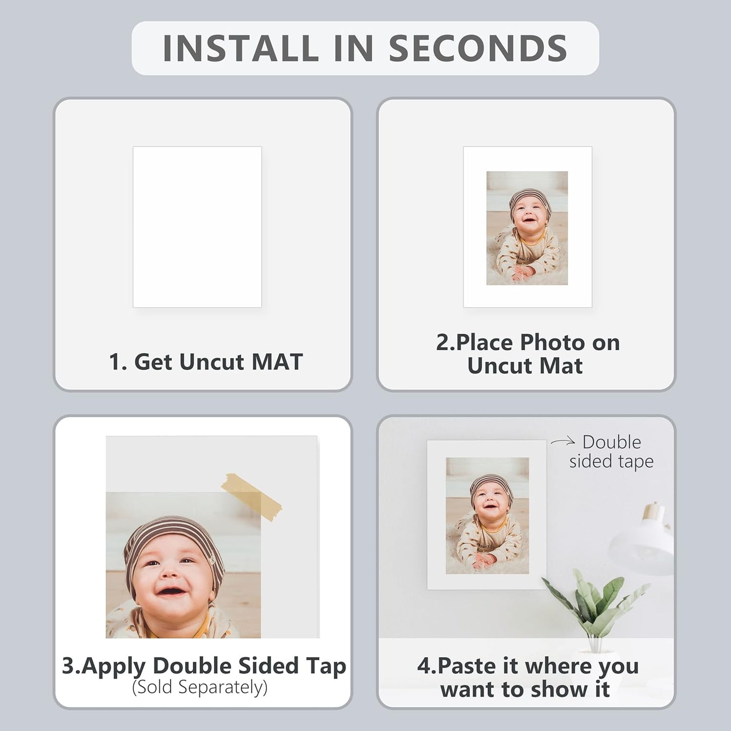 10 Pack Backing Boards, 18x24 Uncut White Mats Matboards, Acid-Free Backerboards for Art Prints, Ideal for Photos, Pictures, Prints, and Frames