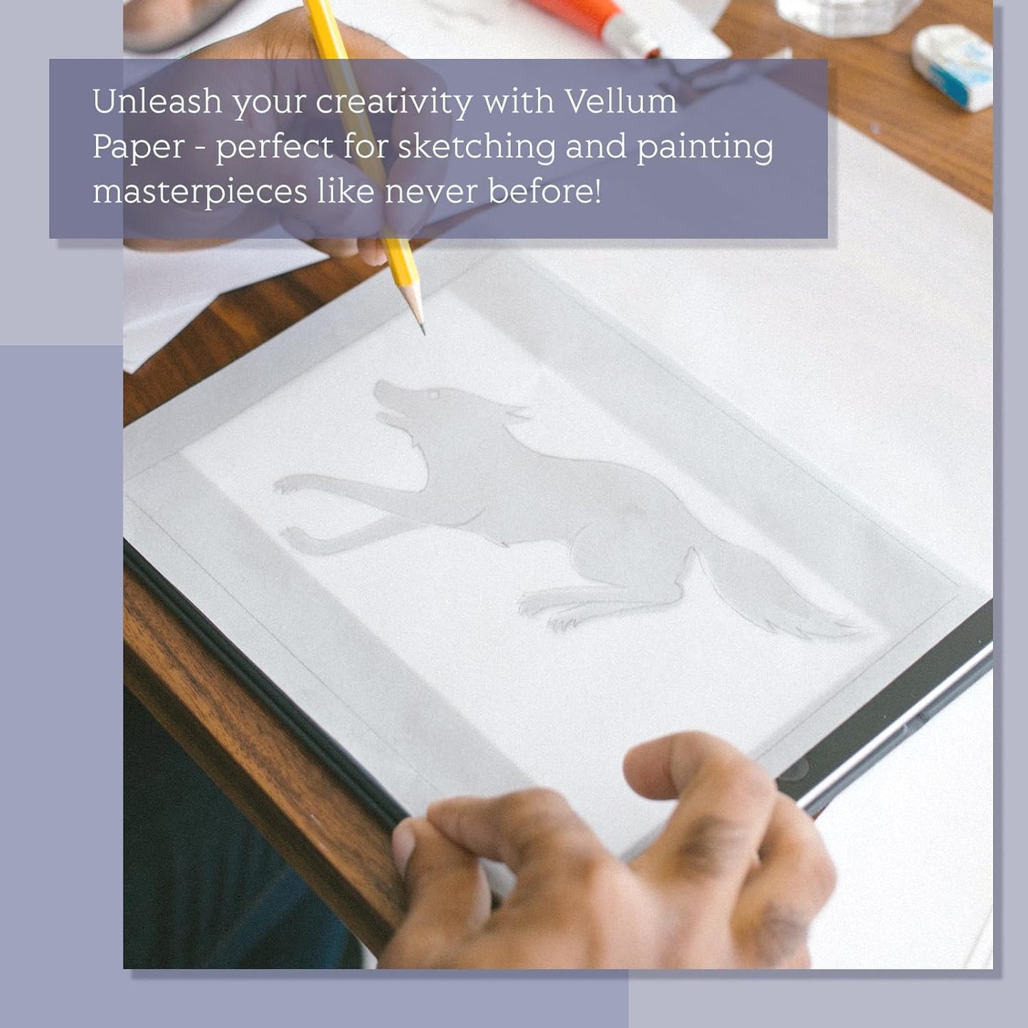 Translucent Vellum Paper 8.5 x 11, Goefun 100 Sheets Vellum Tracing Paper Printable for Invitations, Card Overlays, Belly Bands, DIYs, Sketching, Drawing (Pack of 2)