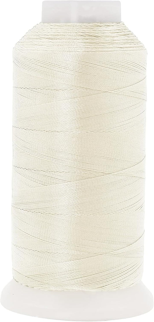 Mandala Crafts Off White Heavy Duty Thread - 1500 Yds Tex 70 Thread for Sewing Drapery Jeans Leather Hair Outdoor Marine Upholstery