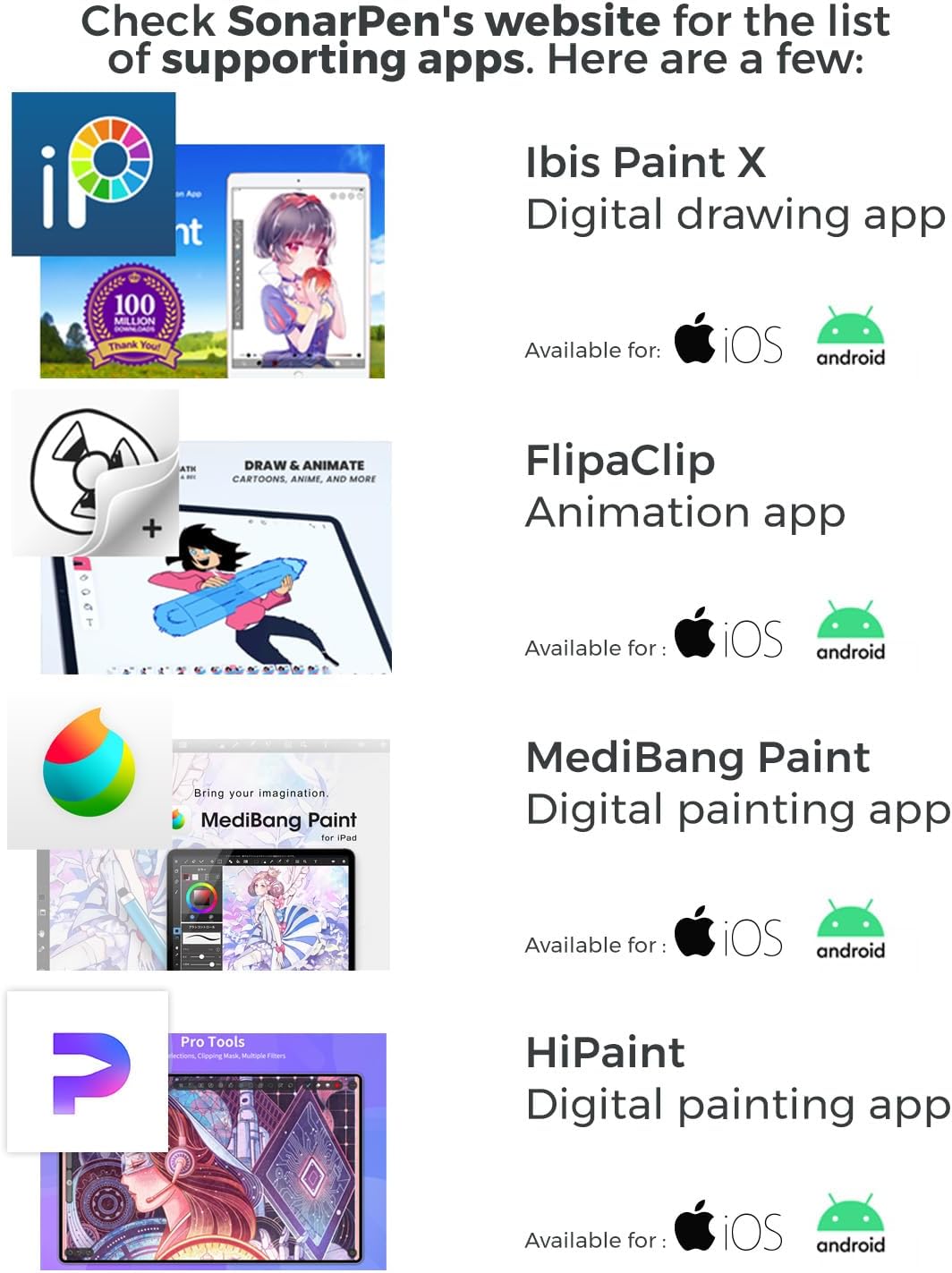 SonarPen - Pressure Sensitive Smart Stylus Pen with Palm Rejection and Shortcut Button. Battery-Less. Compatible with Apple iPad/iPhone/Android/Switch (Dirty Pink)