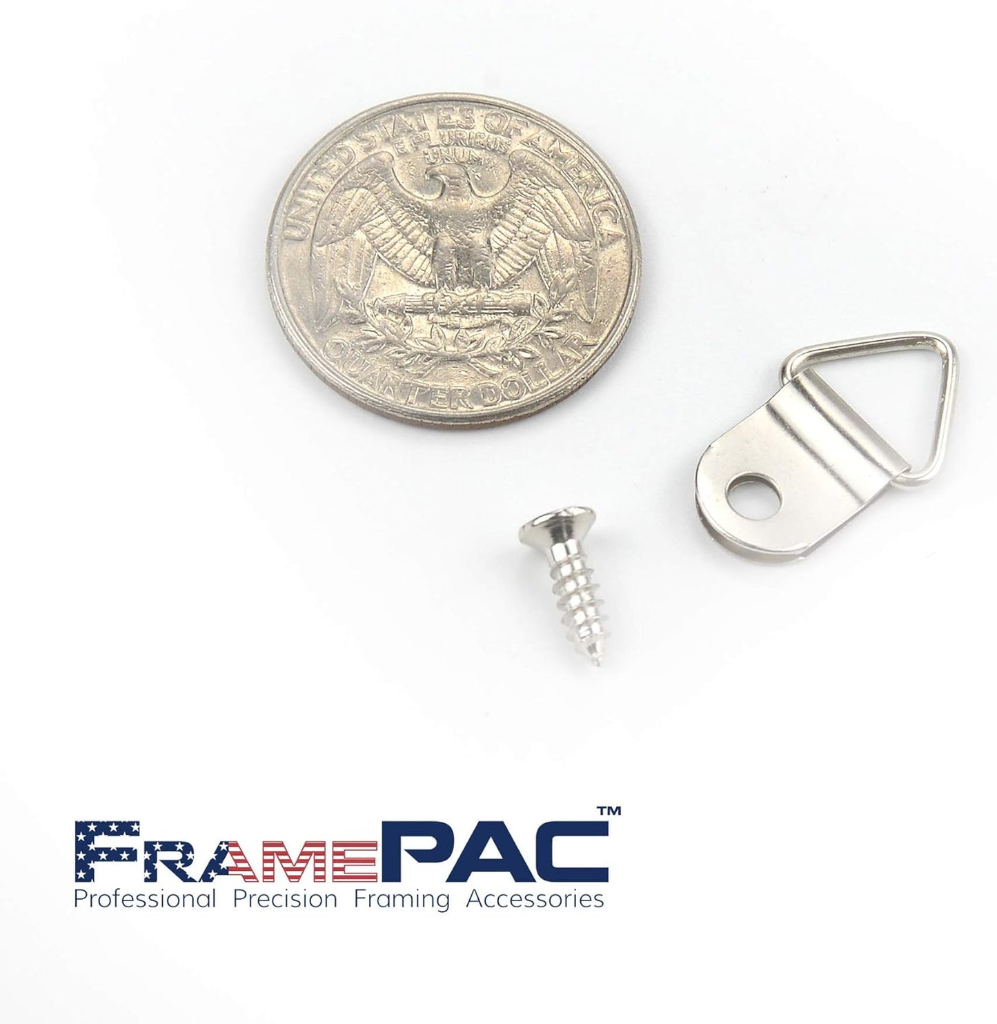 200 Pack Picture Hangers with Screws, Small Triangle Ring, D Rings for Clock, Decoration, Mirror, Paintings, Artwork Picture Frame