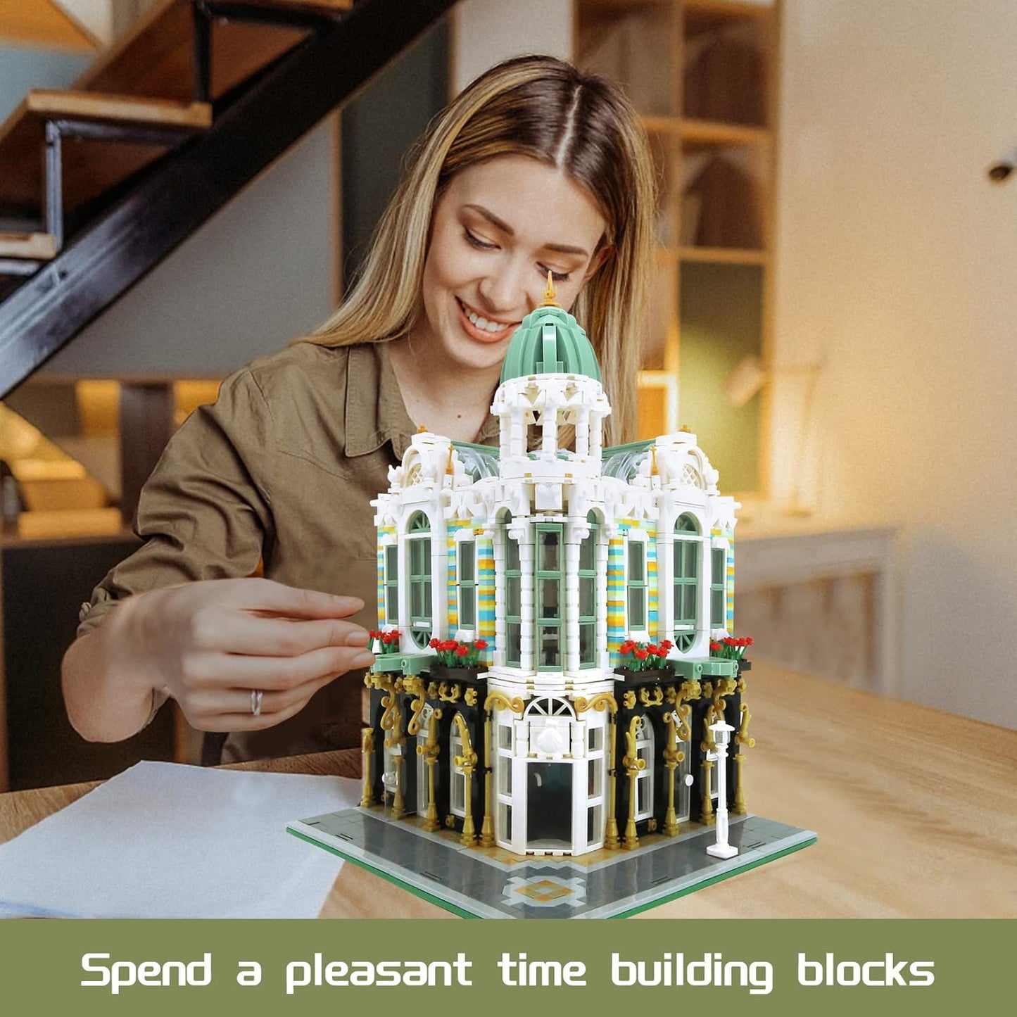 ZenithFlow Street View Building Blocks Kit, Gem Store Mini Blocks Construction Toys European Architecture Model House Store Building Set, Idea Gifts Home Decoration Collection for Adults 3115 PCS