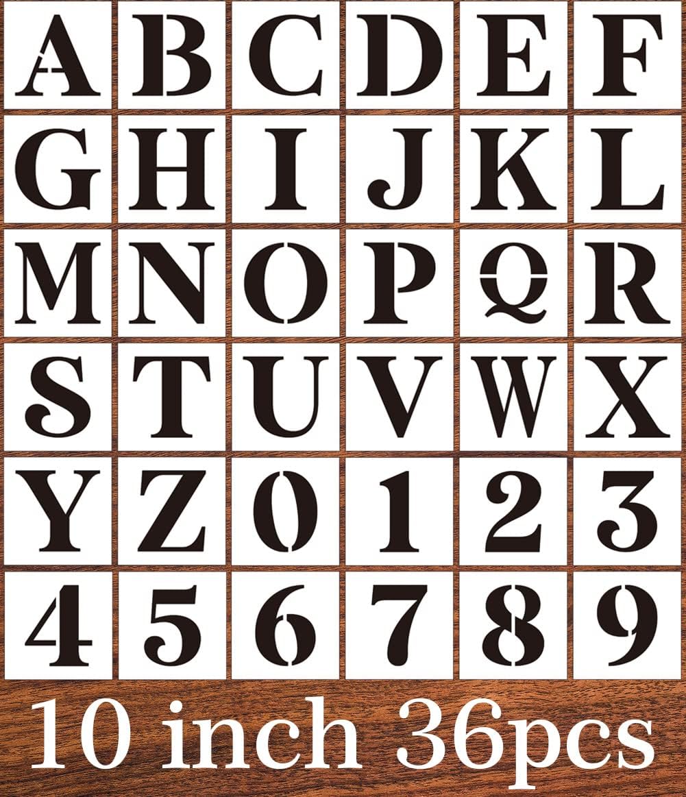 Letter Stencils for Painting On Wood,10inch Stencils Letters Alphabet Stencil Templates for Wood Wall Door Porch