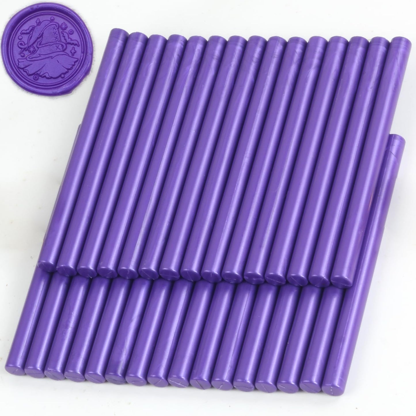 Purple Wax Seal Sticks, 30pcs Sealing Wax Sticks, HOSEALING Glue Gun Wax Seal Sticks for Wax Seal Stamp, Premium Sealing Wax for Wedding Invitations, Letter, Envelope, Craft Adhesive (Mini Size)