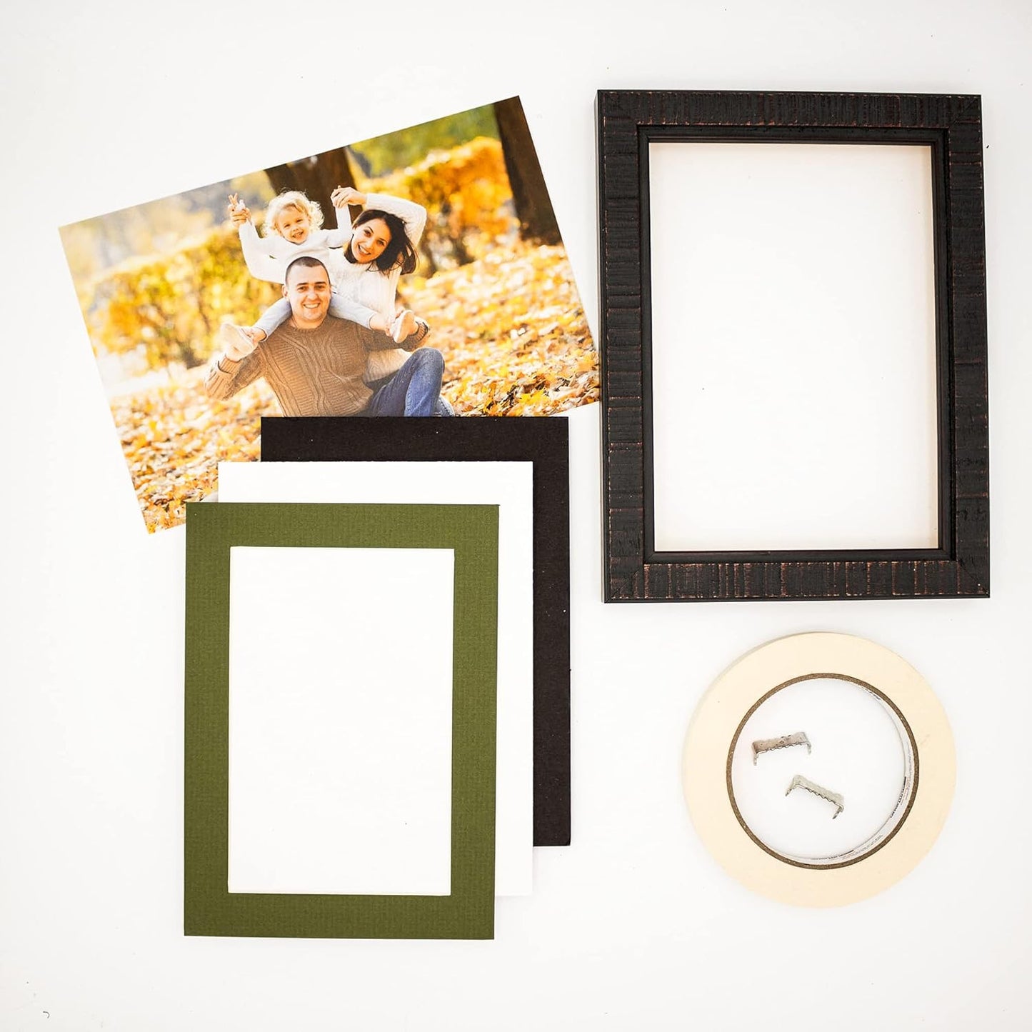 5x7 Mat for 8.5x11 Frame - Precut Mat Board Acid-Free Dill Green 5x7 Photo Matte For a 8.5x11 Picture Frame, Premium Matboard for Family Photos, Show Kits, Art, Picture Framing, Pack of 100 Mats