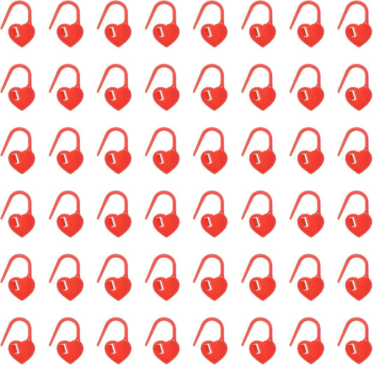 uxcell 200pcs Stitch Markers for Crocheting, Heart Shaped Crochet Marker Needle Clip Counter for Knitting Clothing Tag DIY Craft,Red