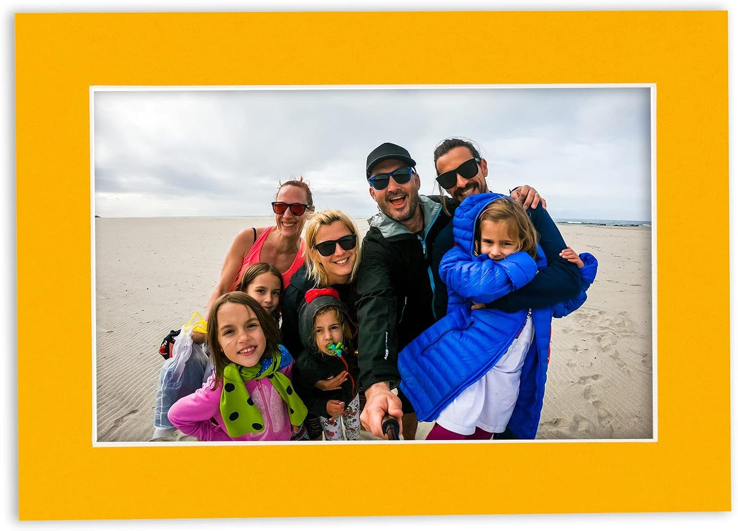 Pack of 25 Acid Free 8x10 Mats Bevel Cut for 6x8 Photos - Golden Orange Precut Matboards With Backing Boards and Clear Photo Mat Bags For Pictures, Photos, Framing - 4-ply Thickness