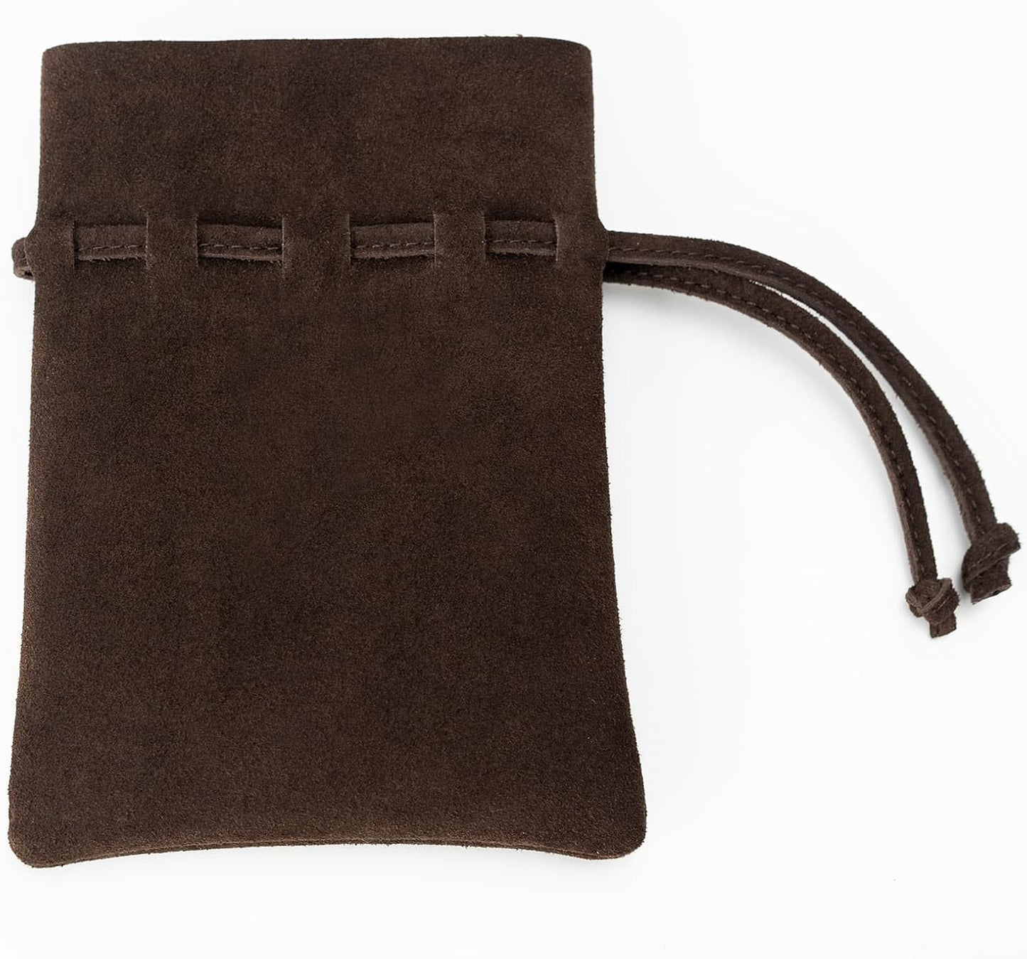 Medieval Drawstring Coin Pouch Bag, Leather Coin Pouch，Renaissance Drawstring Pouch Dice Bag, Small Coin Purse for Women/Men, Brown Swayze Suede