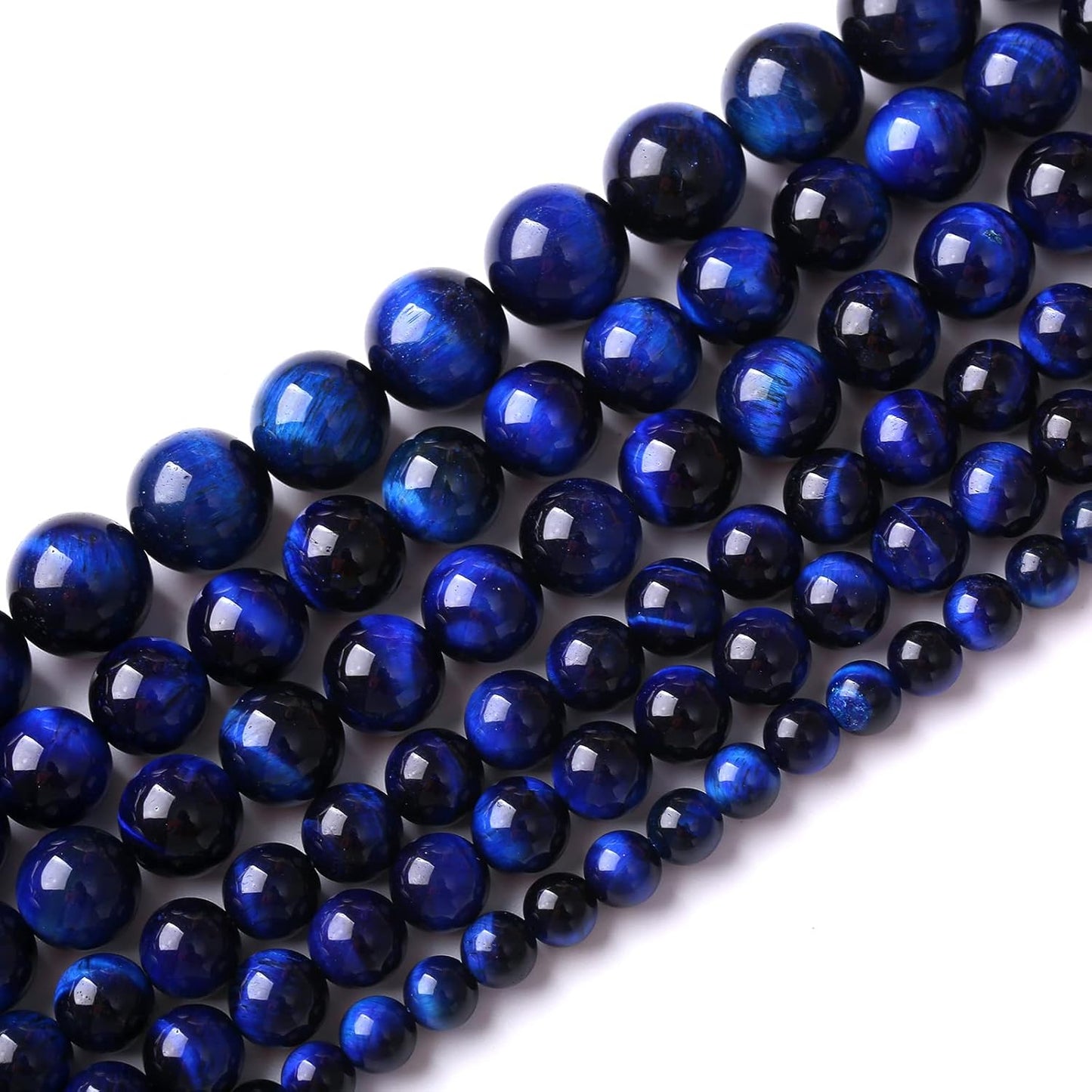 Natural Stone Lapis Blue Tiger Eye Beads Round Loose Spacer Beads for Jewelry Making DIY Bracelet Necklace 12mm 32PCS