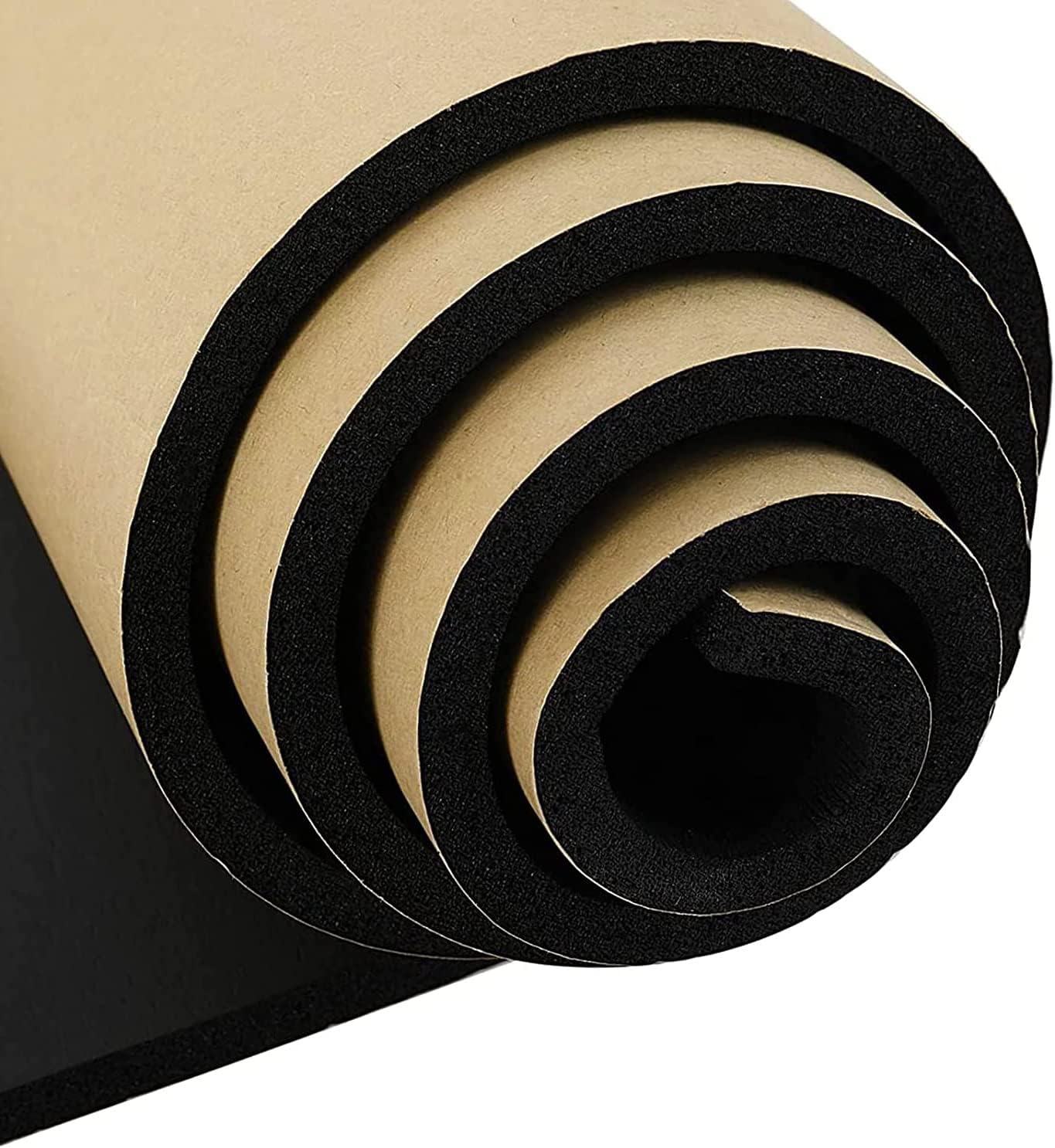 3/4''T x 12''W x 59''L Neoprene Sponge Foam Rubber Sheet Roll with Self-Adhesive Easy Cut DIY Adhesive Padding Perfect Cosplay Multi-Function Soundproof, Black