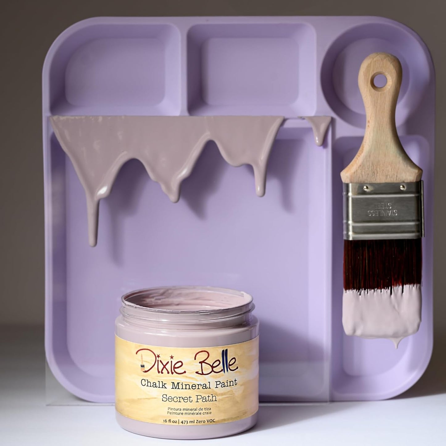 Dixie Belle Paint Company Chalk Finish Furniture Paint - Secret Path (4oz) - Matte Dusty Lilac Chic Chalk Mineral DIY Furniture Paint