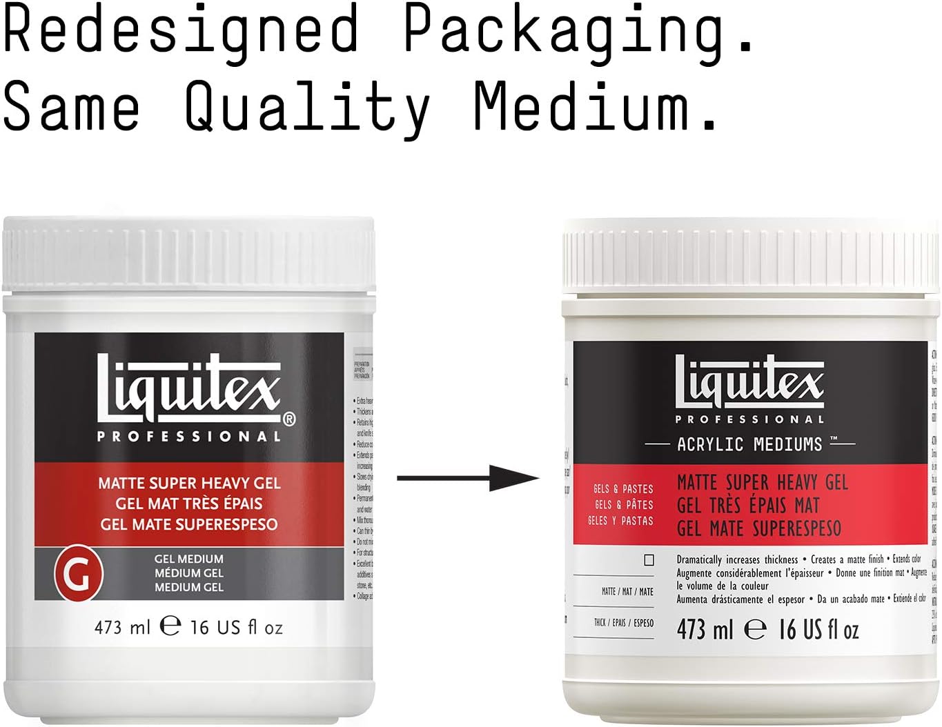 Liquitex Professional Matte Super Heavy Gel Medium, 473ml (16-oz)