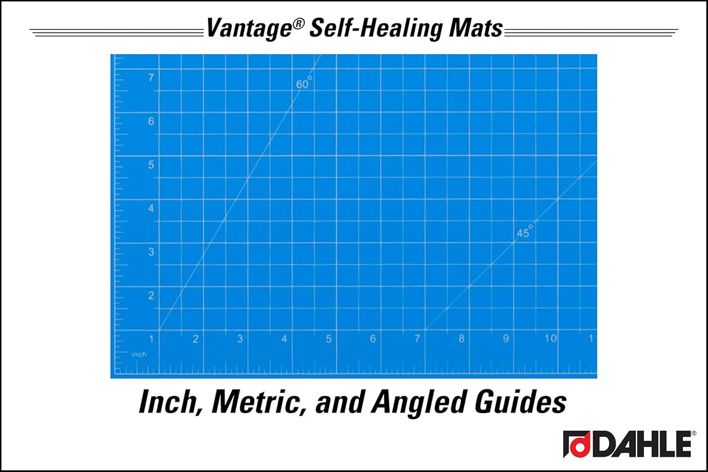 Dahle Vantage 10691 Premium Self-Healing Cutting Mat, 12"x18", 1/2" Grid, 5 Layers for Max Healing, Perfect for Crafts & Sewing, Blue