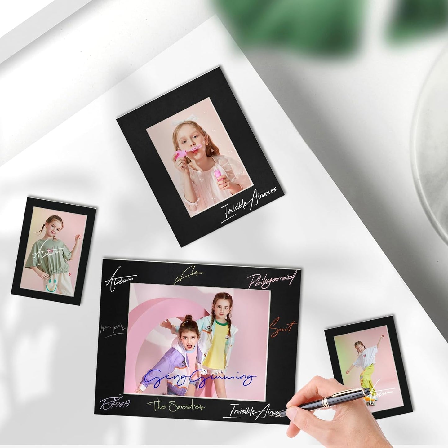 Egofine 11x14 Black Picture Mats Pack of 11, Frame Mattes for 8x10 Pictures, Acid Free, 1.2mm Thickness, with Core Bevel Cut