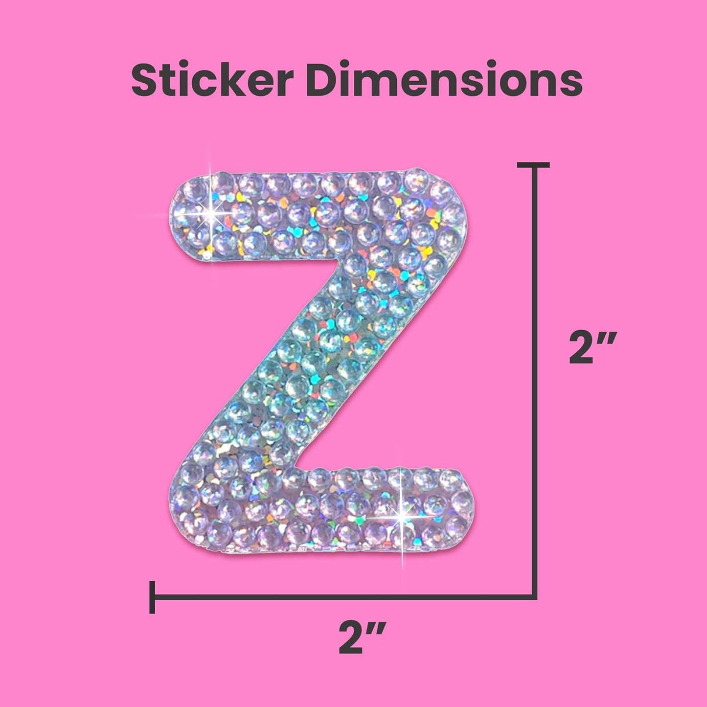 StickerBeans® Alphabets Letters (2" x 2", Pack of 1) Cut to Shape, Adhesive Back - Kids Teens Adults (Z)