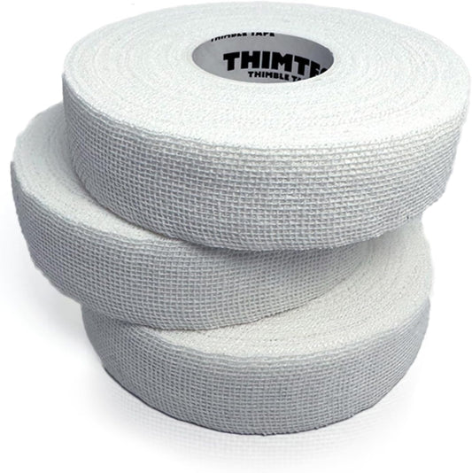 THIMTEC - The Original Thimble Tape for Hand Sewing - Fully Adjustable Nail & Finger Protector - A Smarter Alternative to Classic Knitting Thimbles -White Cloud, 3-Pack