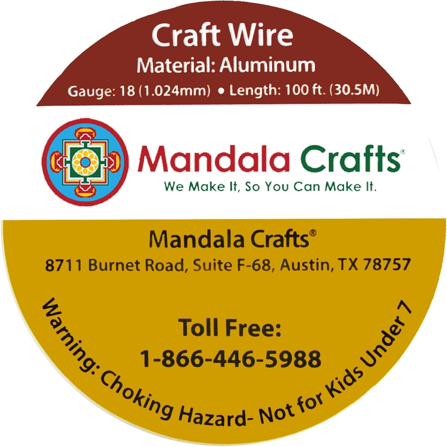 Mandala Crafts 12 14 16 18 20 22 Gauge Anodized Jewelry Making Beading Floral Colored Aluminum Craft Wire (18 Gauge, Copper)