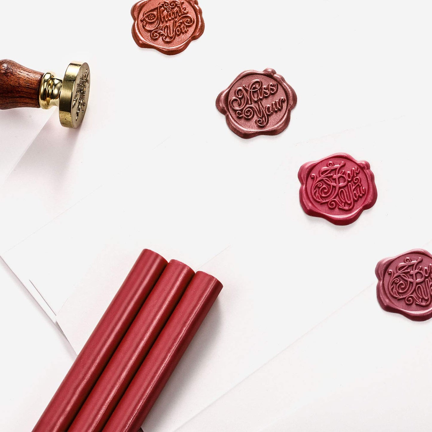 Nuanchu 15 Pcs Glue Gun Sealing Wax Sticks Retro Vintage Wax Sticks for Seal Stamp and Letter for Wedding Invitations Card Envelope Christmas Holiday Gift Ideas(Wine Red)