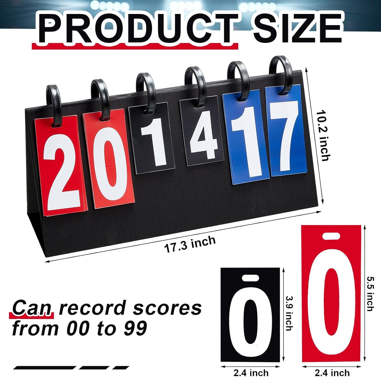 Yeaqee Portable Score Keeper with Storage Bag Flip Basketball Scoreboard Tabletop Scoreboard Flipper for Indoor Outdoor Sports Match P. E Classroom Activities Game