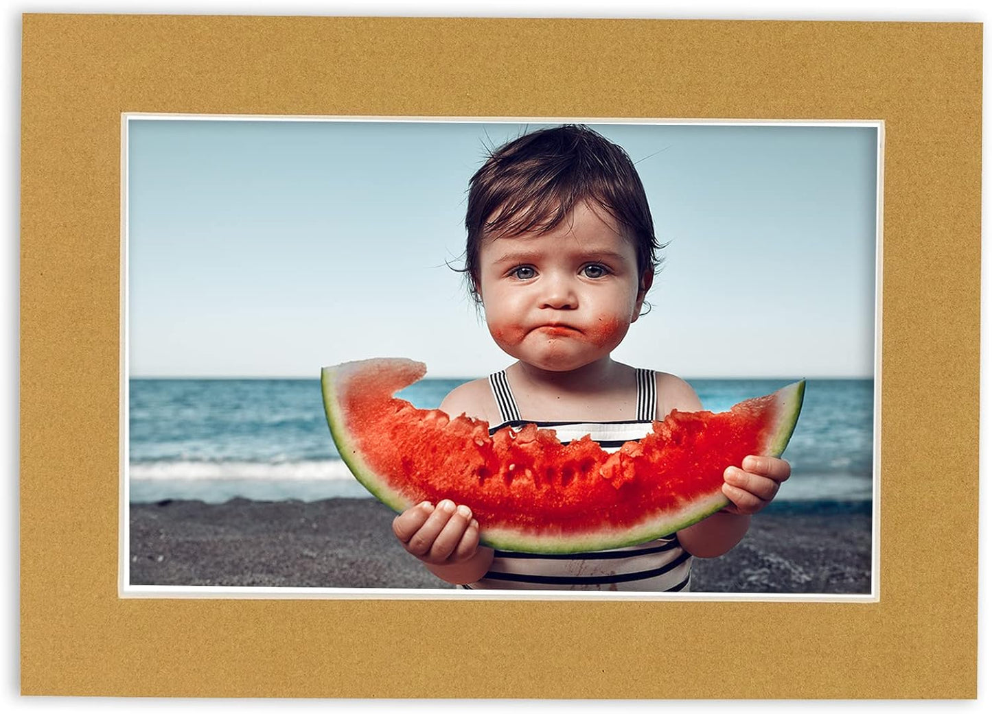 8x10 Mat for 6x8 Photo - Precut Rattan Beige Picture Matboard for Frames Measuring 8 x 10 Inches - Bevel Cut Matte to Display Art Measuring 6 x 8 Inches - Acid Free ONE MAT