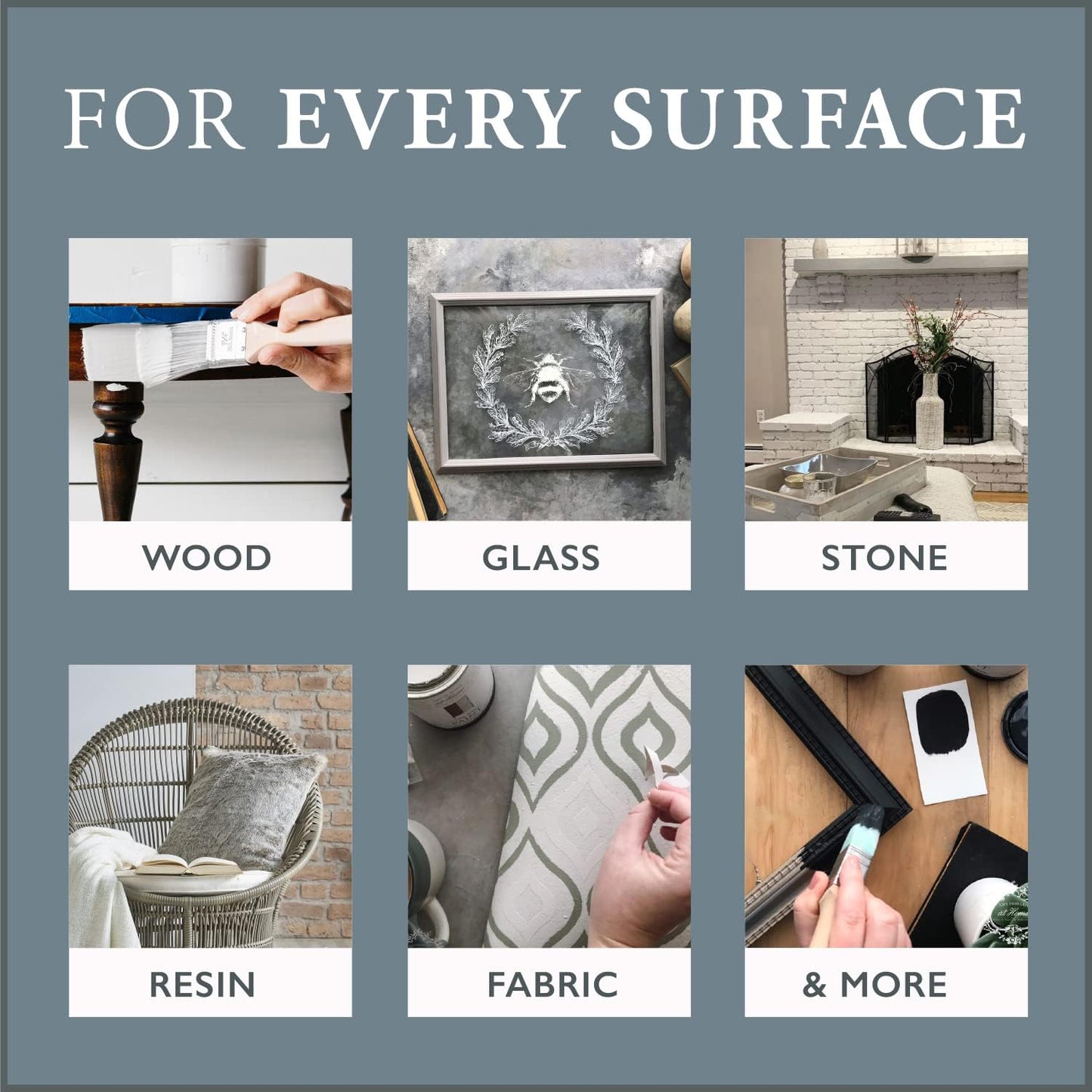 AMY HOWARD AT HOME Chalk-Based One Step Paint for Furniture, Cabinetry, Decor, Finish, and More | No Stripping, Sanding, or Priming | Dark Base | 16 Ounce | Easy Street