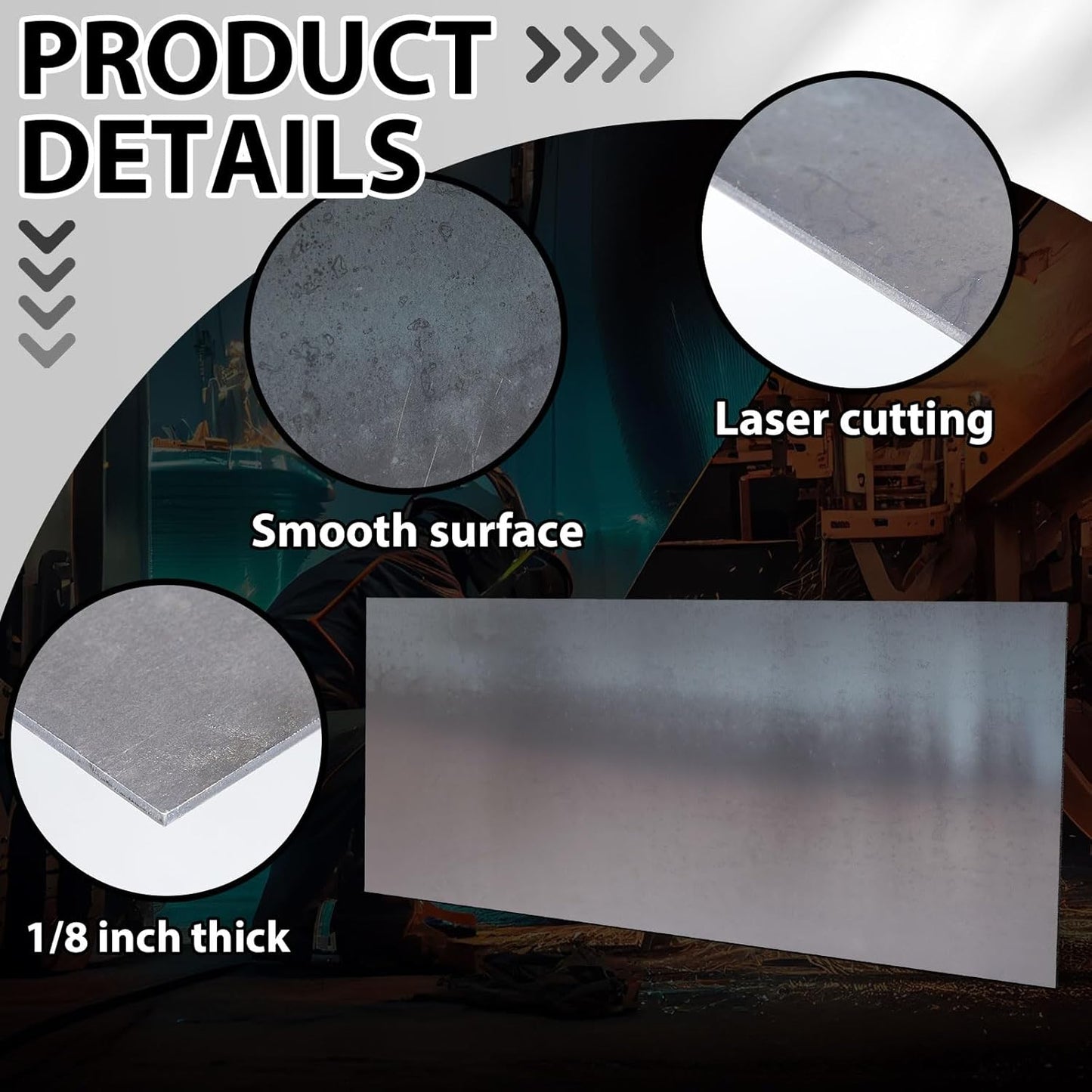 Hicarer 12 x 24 Inch A36 Carbon Steel Sheet 0.08" Thickness Length 14 Gauge Hot Rolled Steel Plate for Automotive Sheet Metal, Furniture or Industrial, Unpolished (Mill) Finish