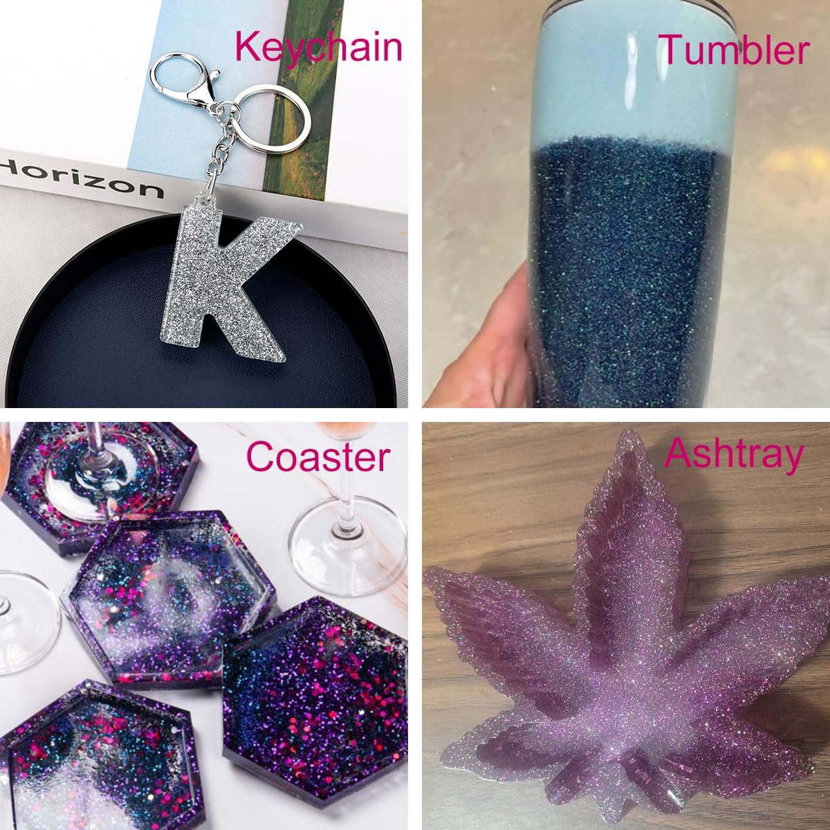 High Capacity 260g Metalic Glitter Shaker Bottle Package - Fine Glitter for Tumbler, Jewelry Making, Epoxy Resin DIY Craft, Face Body Nail Art (Plum)
