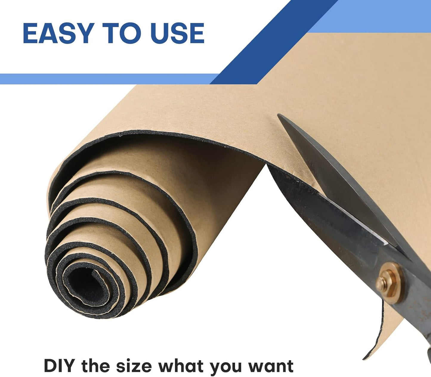 MYFULLY Sponge Neoprene Roll with Adhesive, Waterproof Foam Rubber Sheet Cut to Multiple Dimensions and Lengths for Shock Pad, Gaskets, DIY, Crafts (1/8" Thick x12 Wide x 48" Long)