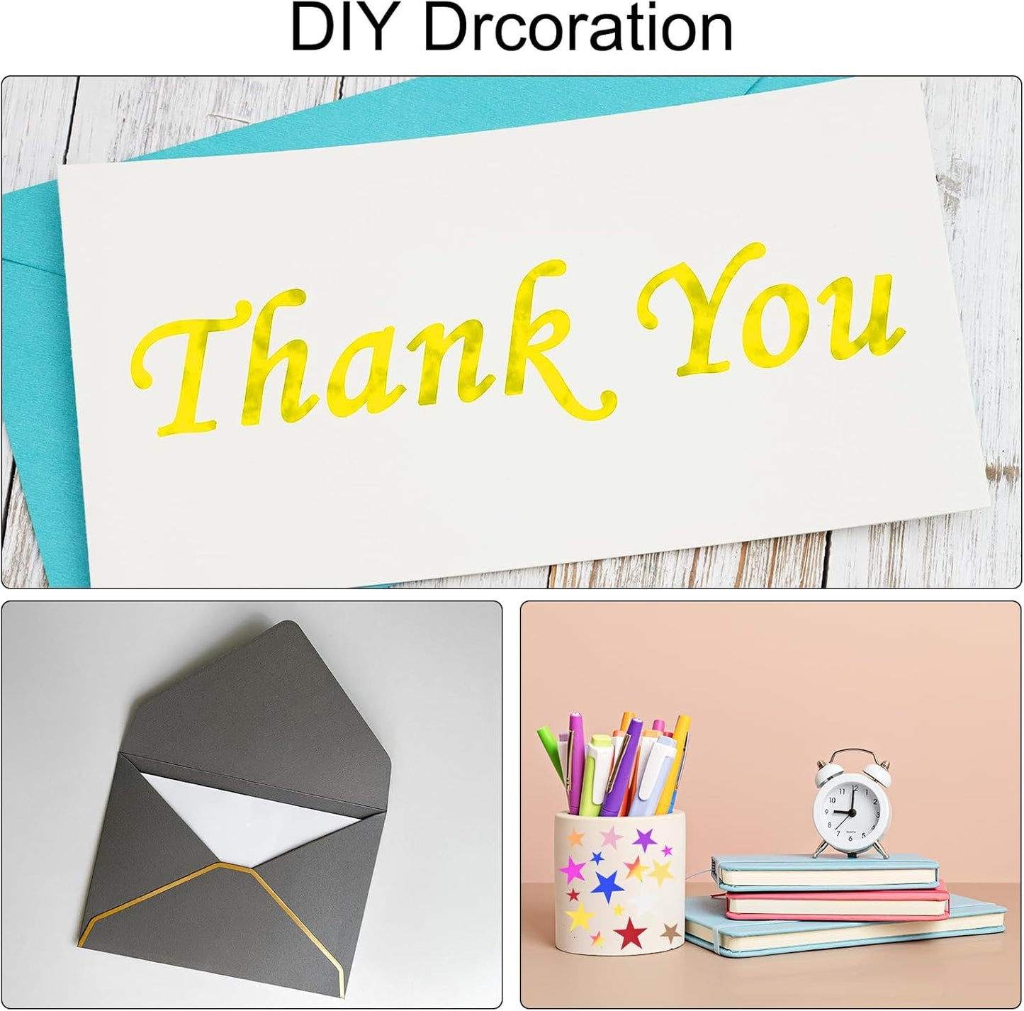 MECCANIXITY 50 Sheets Heat Reactive Foil, 20x29cm Gold Foil Transfer Sheets Toner Reactive Foil Transfer Foil Sheets Hot Foil Stamping Paper for Crafts DIY Cardmaking Album Decoration