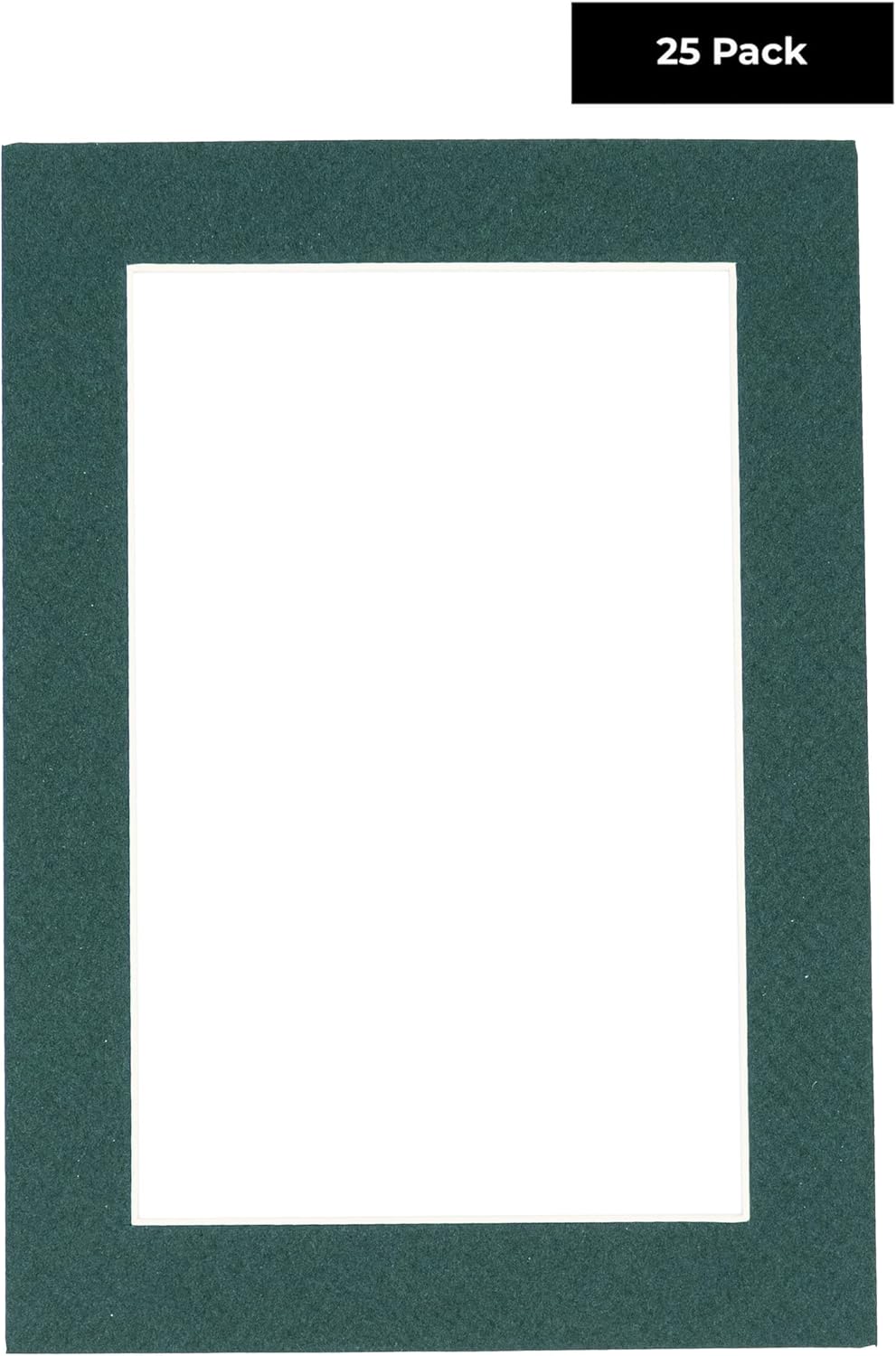 Pack of 25 Acid Free 8x10 Mats Bevel Cut for 5.5x8.5 Photos - Forest Green Precut Matboards For Pictures, Photos, Framing - 4-ply Thickness