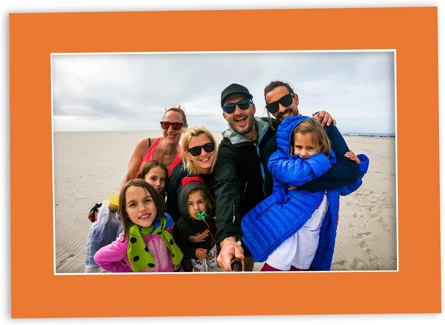 11x14 Mat for 8.5x11 Photo - Precut Orange Picture Matboard for Frames Measuring 11 x 14 Inches - Bevel Cut Matte to Display Art 8.5 x 11 Inches - Acid Free ONE MAT with Backing Board & Clear Bag
