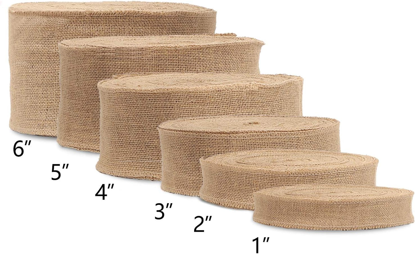 KINJOEK 5 Inch Wide 54 Yards Burlap Ribbon, Natural Jute Fabric Ribbon Crafts Ribbon for Christmas Wedding Gifts Burlap Fabric DIY for Decoration