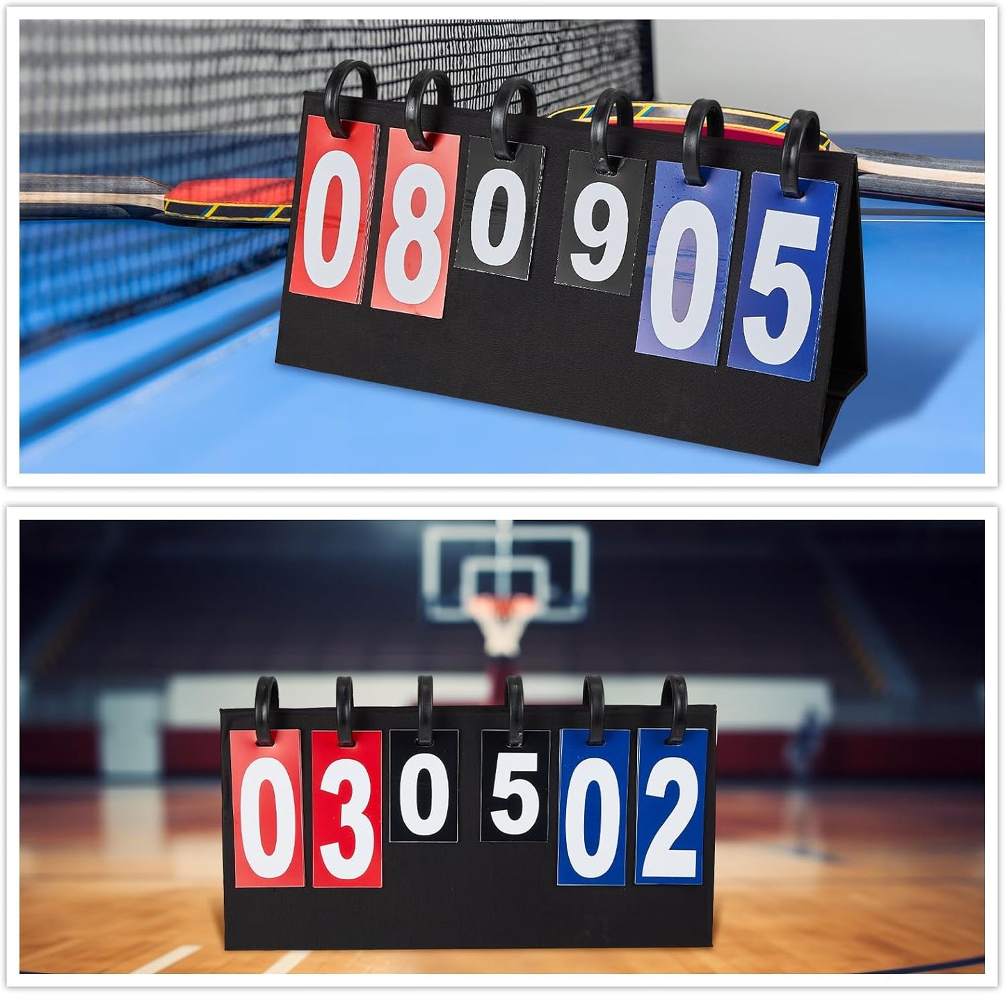 Yeaqee Portable Score Keeper with Storage Bag Flip Basketball Scoreboard Tabletop Scoreboard Flipper for Indoor Outdoor Sports Match P. E Classroom Activities Game