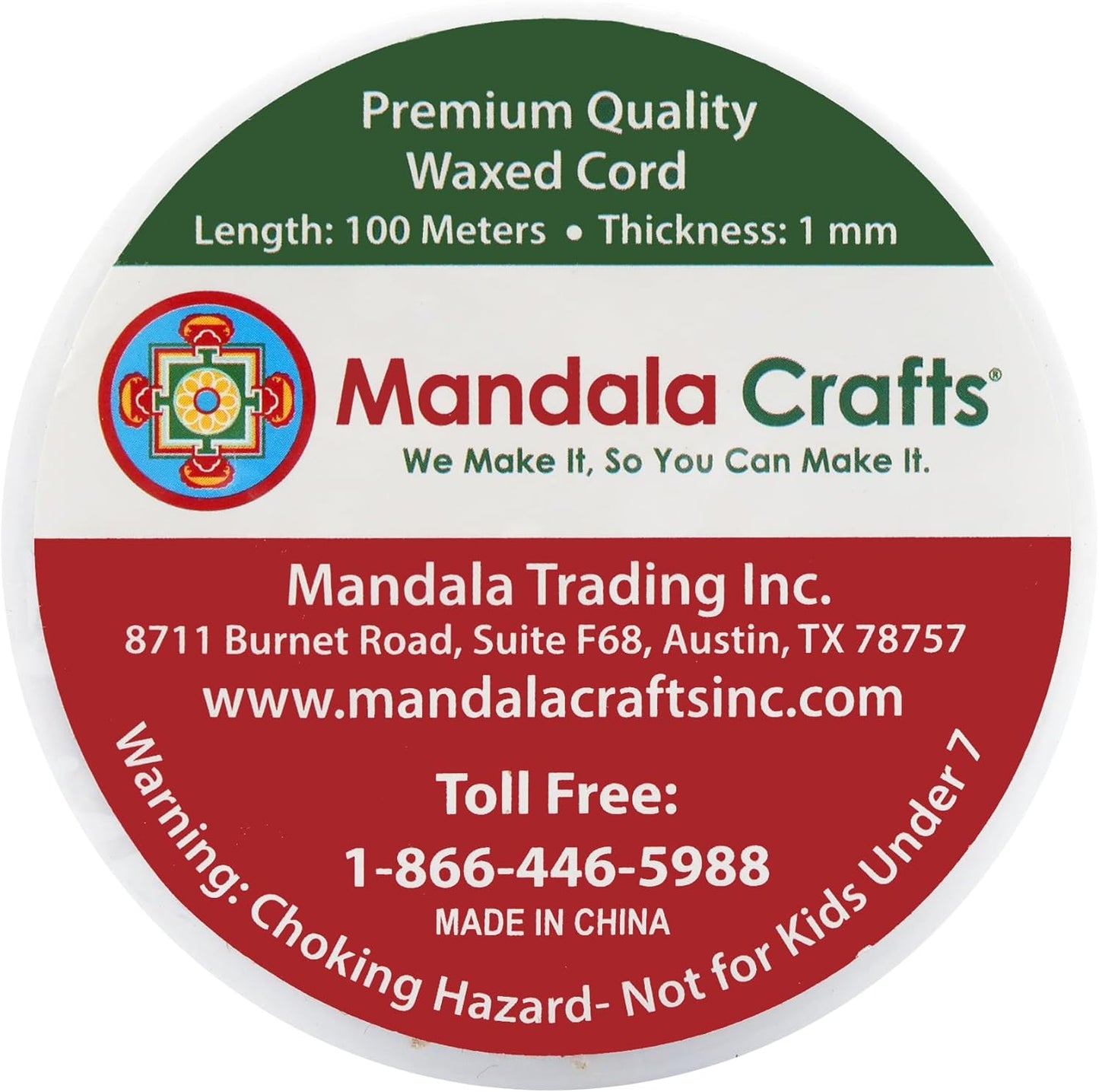 Mandala Crafts 1mm 109 Yards Blue Cotton Waxed Cord for Jewelry Making Bracelet Cord Waxed String - Beading String Thread Jewelry Cords for Necklaces String
