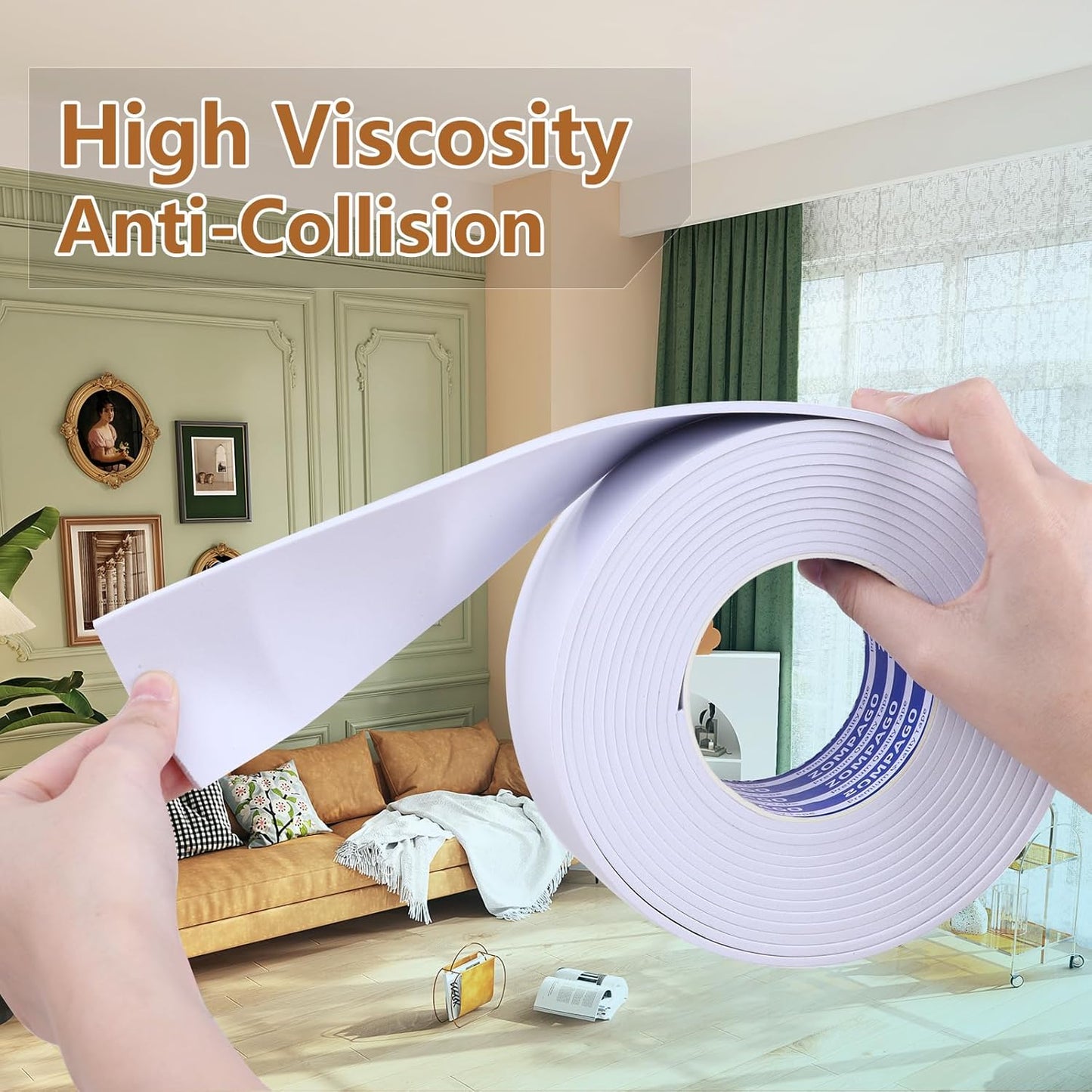 EVA Self - Adhesive Foam Tape | 16.4ft Length, 1.6in Widths,White,| Winter - Ready Waterproof, Dustproof, Soundproof Weather Stripping for Windows, Doors & More to Block Chilly Drafts