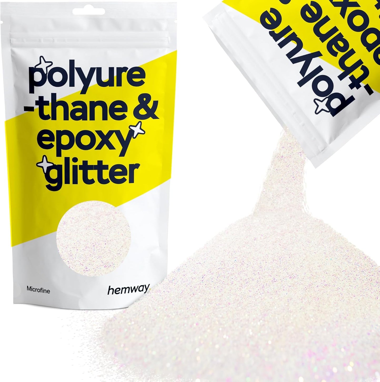Hemway Polyurethane & Epoxy Resin Glitter 100g / 3.5oz Metallic Crystal Flake Additive for Flooring Jewelry Tumblers Glass Pigment - Microfine (1/256" 0.004" 0.1mm) - Mother of Pearl Iridescent