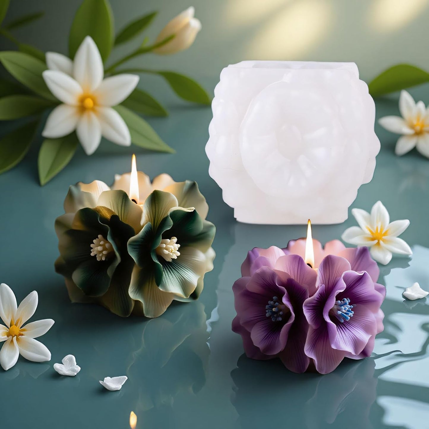 Peony Bouquet Candle Soap Molds, 3D Peony Silicone Mold for Epoxy Resin Casting, Silicone Mold for Resin Casting DIY Plaster Polymer Clay Home Decoration