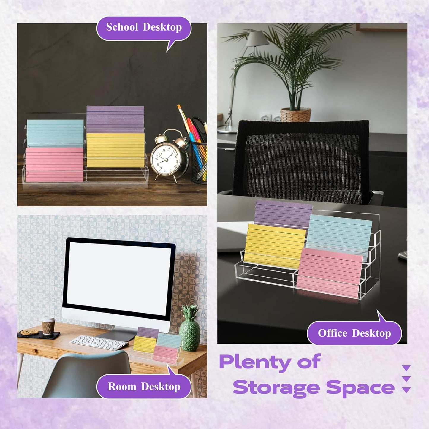 4 Tier Index Card Display Stand 3x5 Acrylic Card Holder for Desk File Note 8 Pockets Clear Postcard Stand Index Card Rack Acrylic Business Card Stand for Office Classroom 10.8 X 4 X 5.1 No Index Card