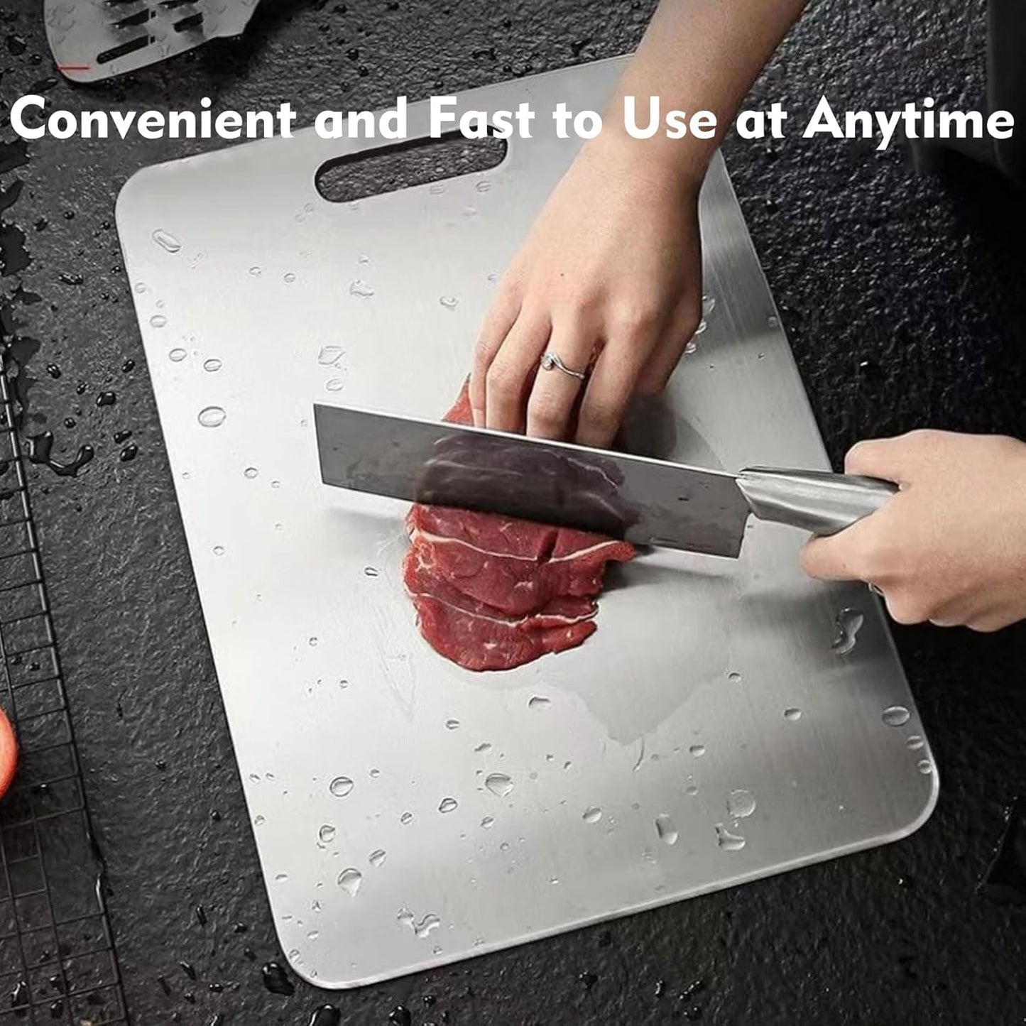 Titanium Cutting Board - 1 pack Titanium Cutting Boards for Kitchen,Double Sided Titanium Cutting Mat（9.25 * 12.99in）