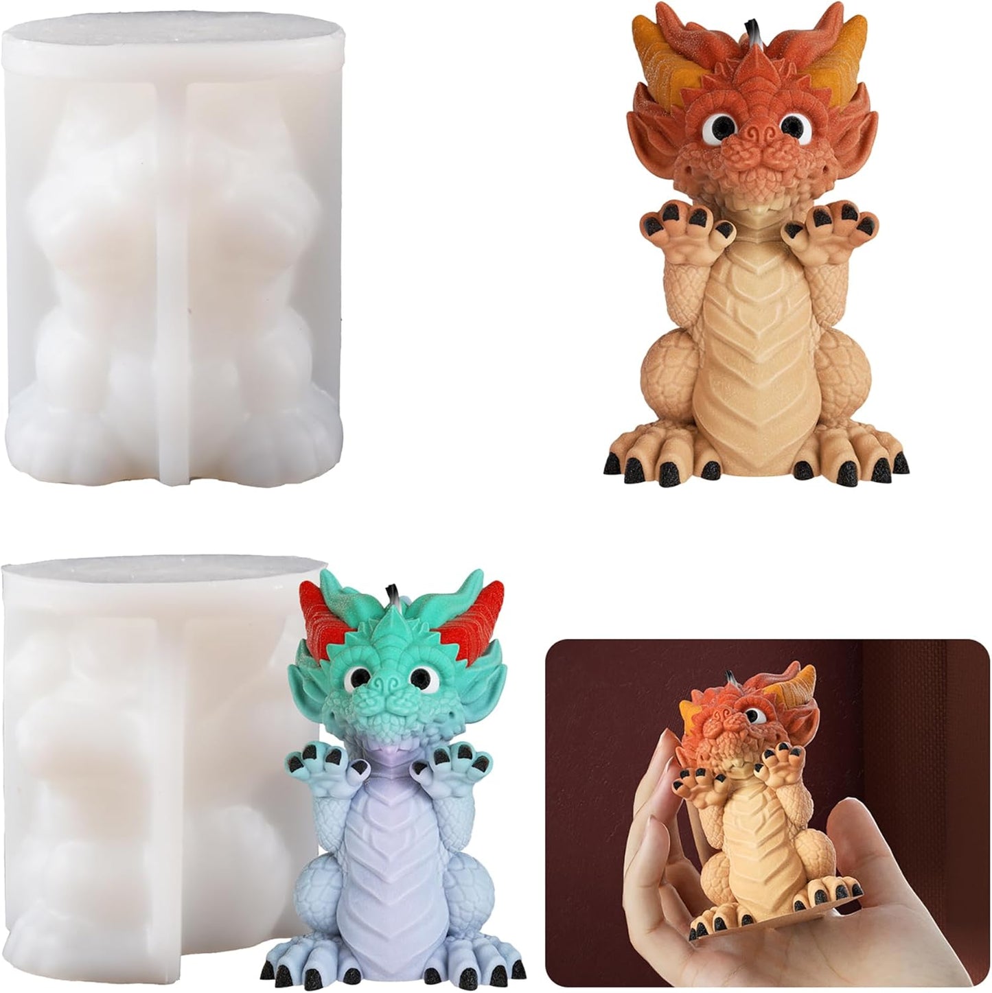Dragon Soap & Resin Casting Molds - Animal & Candle Making Silicone Molds for Home Decor