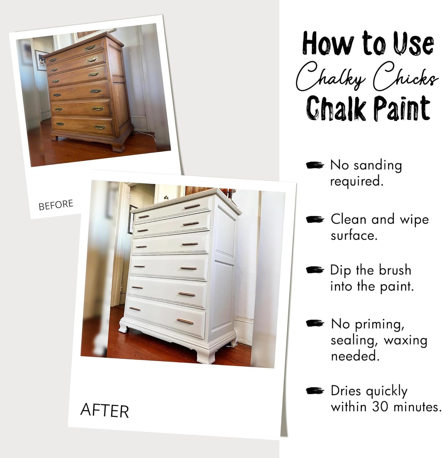 Chalky Chicks All-in-One Chalk Paint for Furniture or Cabinet - 4 Fl Oz - Matte Finish Wintergreen (Mint) for Metal, Wood Furniture Paint - No Sanding All-in-One for Home Decor & Crafts, USA Made