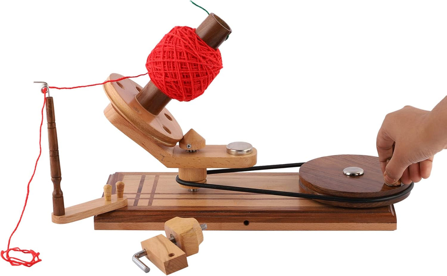 Yarn Winder – Large Handcrafted Wooden Ball Winder for Knitting, Crocheting & Weaving – Heavy-Duty Natural Rosewood & Beachwood Signature Yarn Winder for 8-12 oz Yarn Cakes