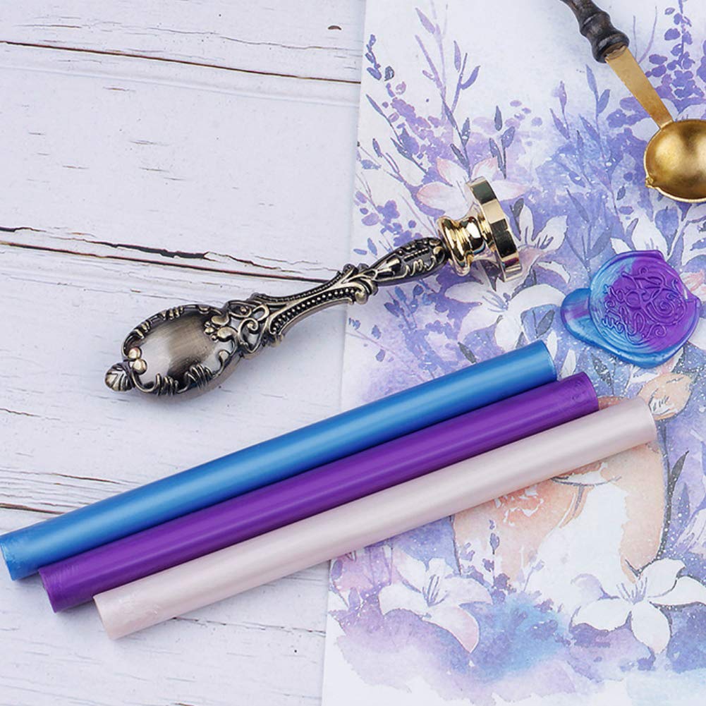 Pearl Purple Wax Sealing Sticks - 10pcs for Glue Gun and Seal Stamp, Melting Wax for 0.43'' Glue Gun
