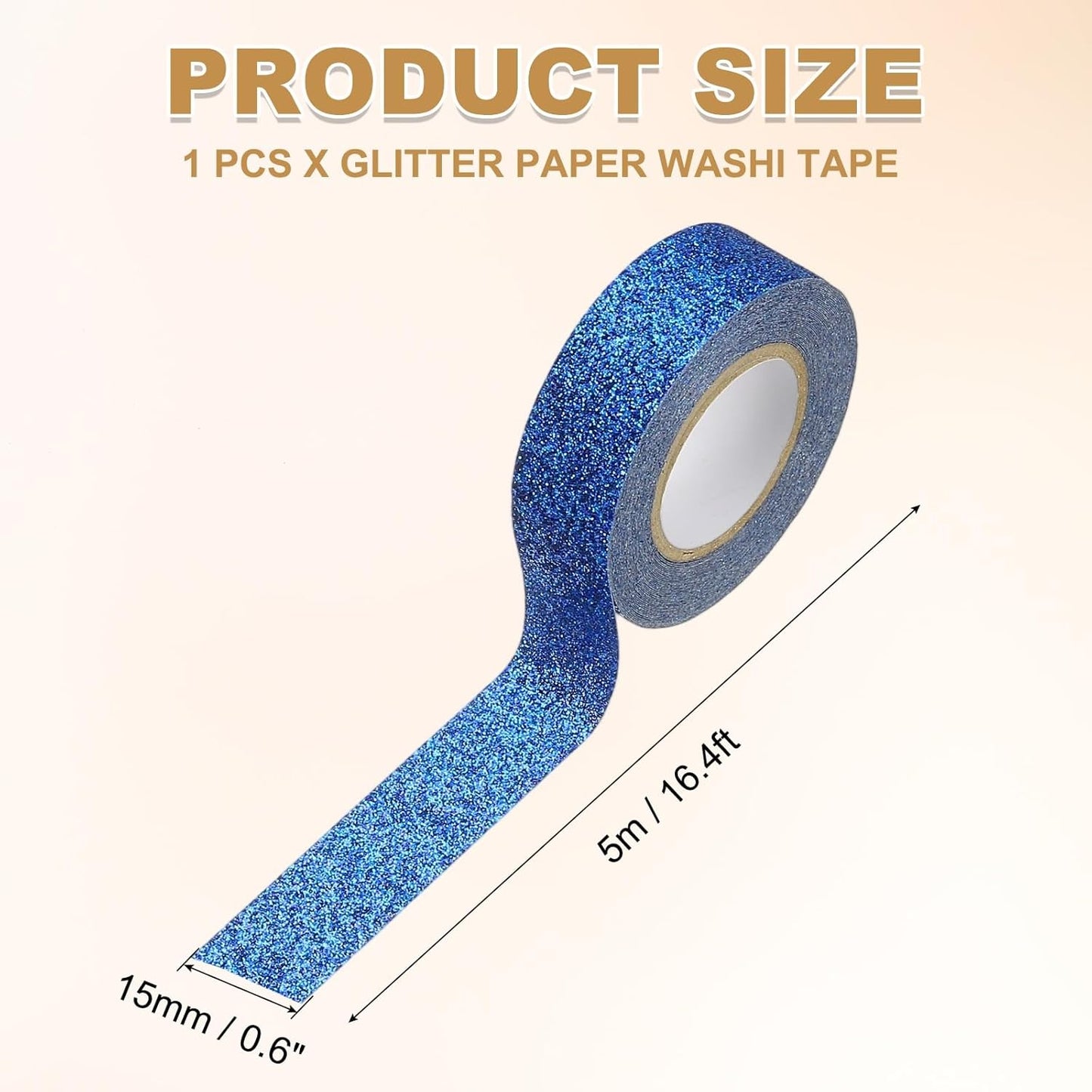 PATIKIL 1 Roll Glitter Paper Washi Tape, Washi Decorative Tape for Crafts, Navy