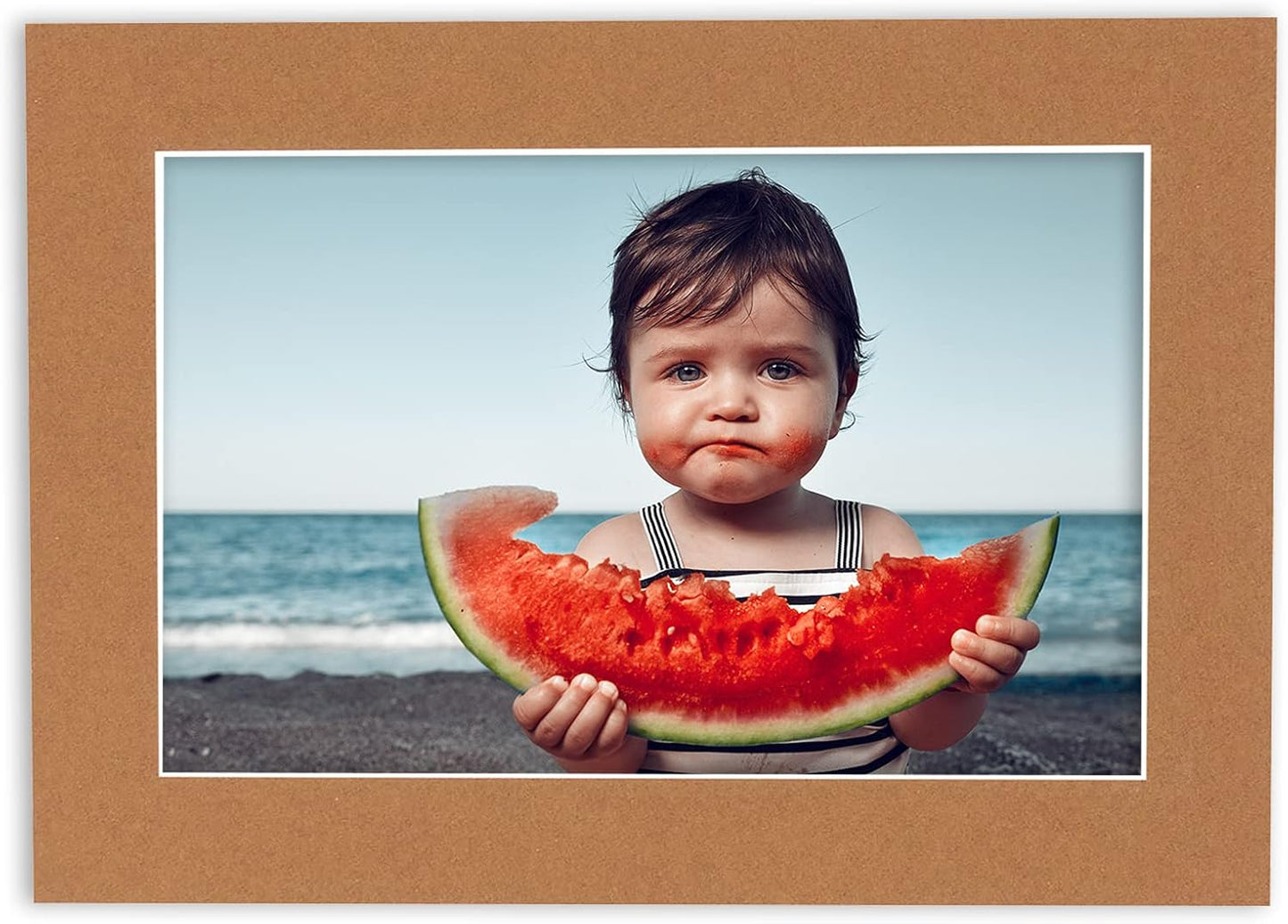 5x7 Mat for 8.5x11 Frame - Precut Mat Board Acid-Free Brown 5x7 Photo Matte Made to Fit a 8.5x11 Picture Frame, Premium Matboard for Family Photos, Show Kits, Art, Picture Framing, Pack of 100 Mats