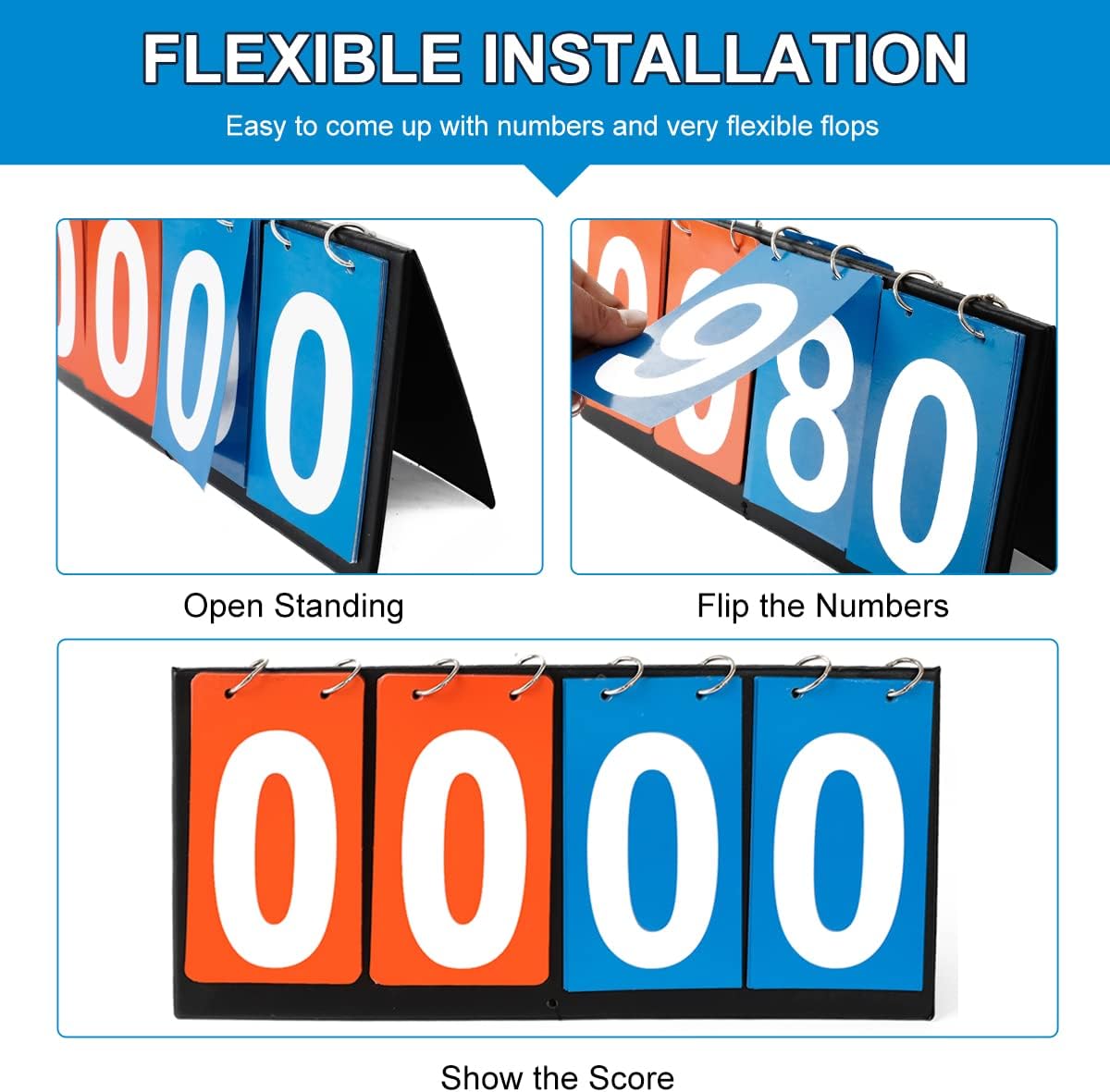 Portable Table Top Scoreboard Flipper, Multi Sports Score Flip Scoreboard Score Keeper
