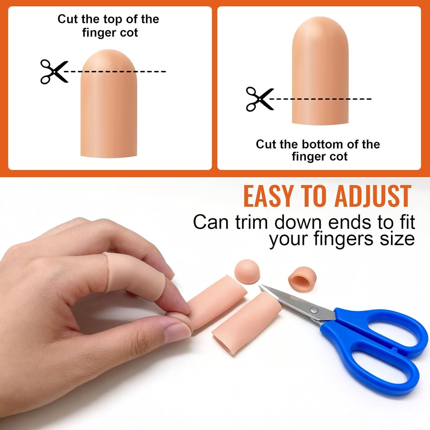 30 Pcs Gel Finger Protectors, Toe Caps Silicone Fingertips Protection, Reusable Waterproof Fingers Tip Covers, Elastic Finger Toe Guards for Daily Protection