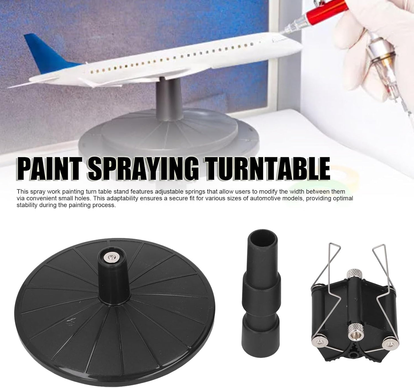 Spray Work Painting Stand, Model Painting Stand Base Holder, Adjustable Height Spray Work Painting Turn Table Stand, Spray Painting Stand Base for DIY Model Car